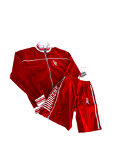 Load image into Gallery viewer, “ Red Velvet “ Velour Tracksuit
