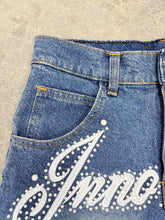Load image into Gallery viewer, Blue Denim Pearl Jorts
