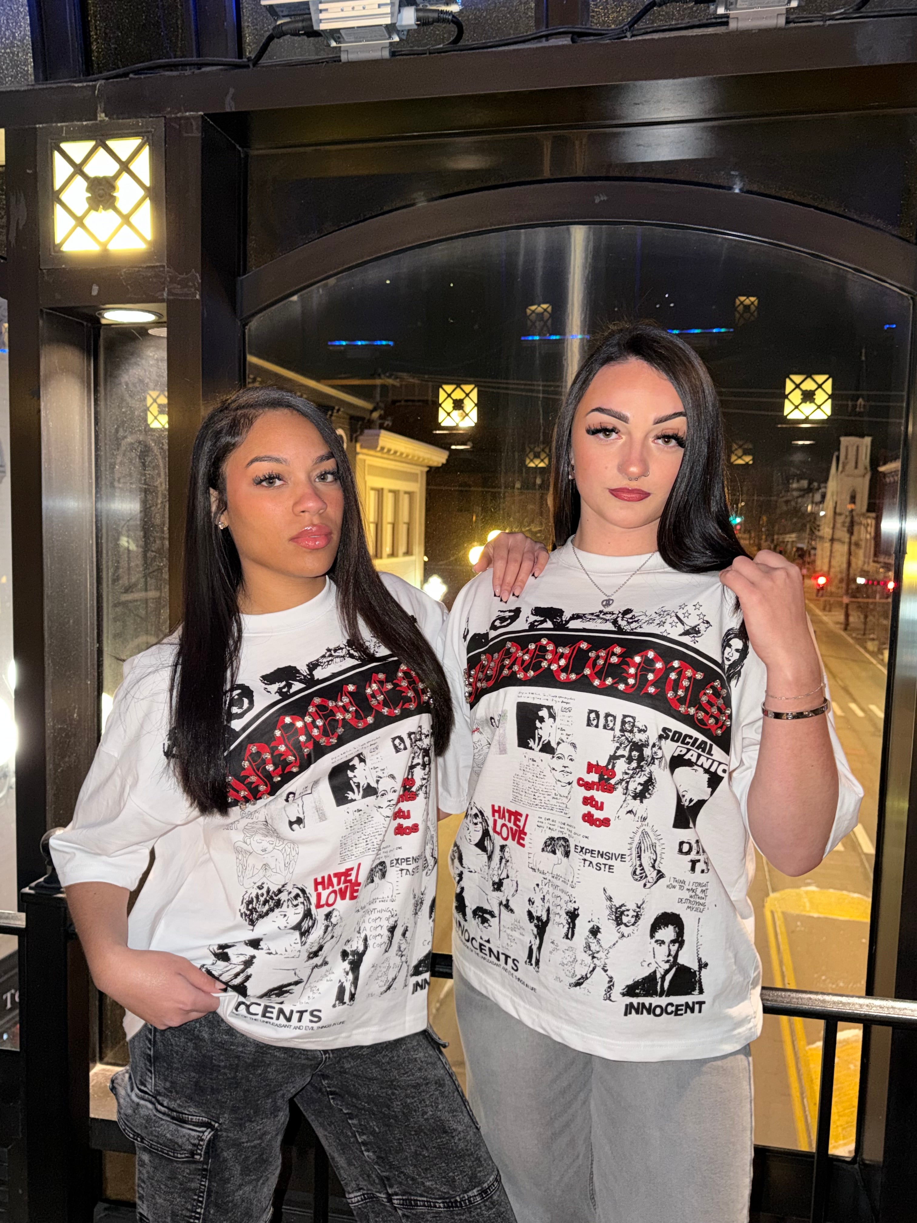 “NEWSPAPER” Gemmed Tees