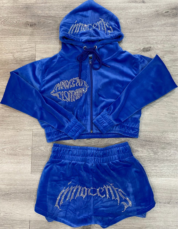 “Blueberry” Velour Short Set